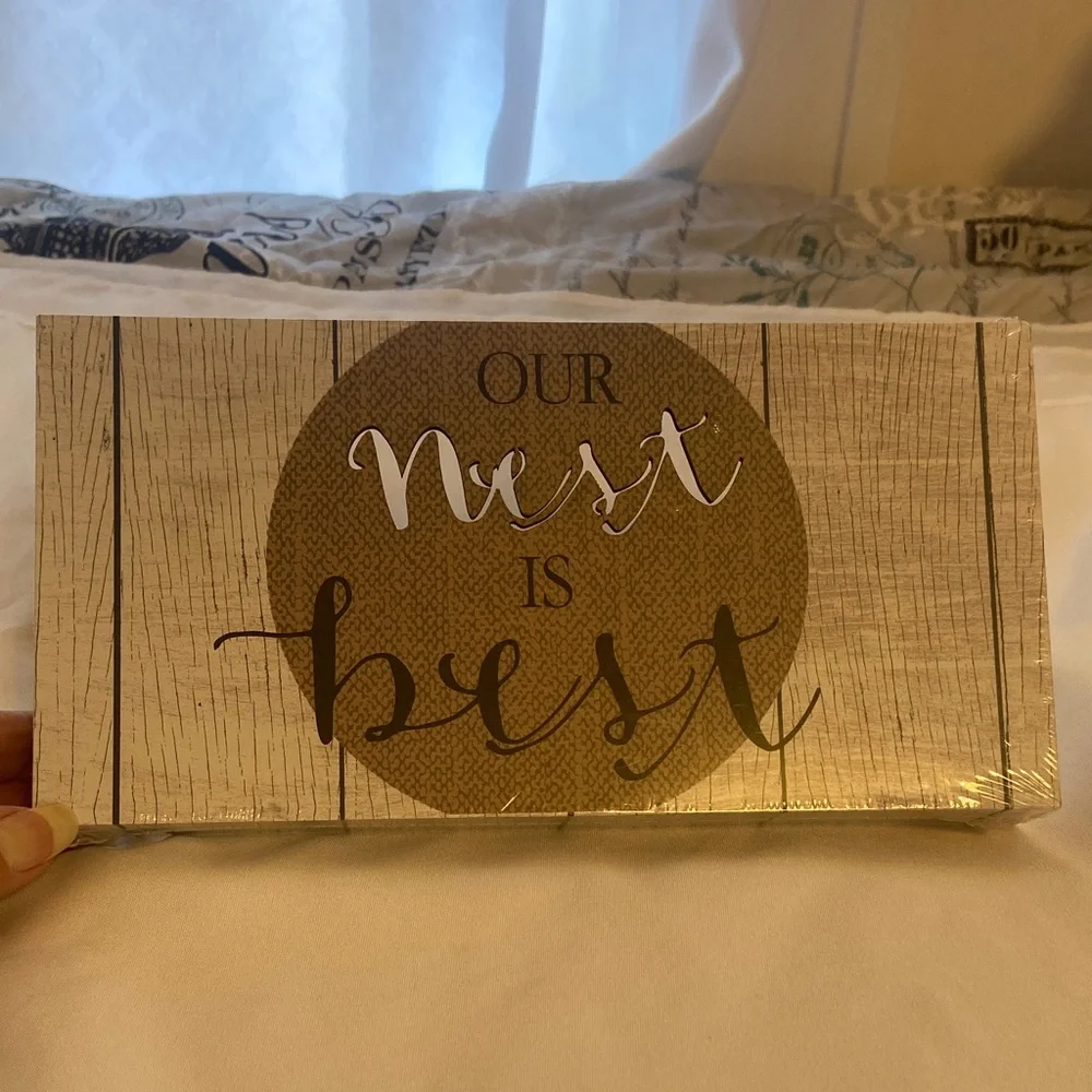 Rustic Brown and Cream Wall Decor Sign
